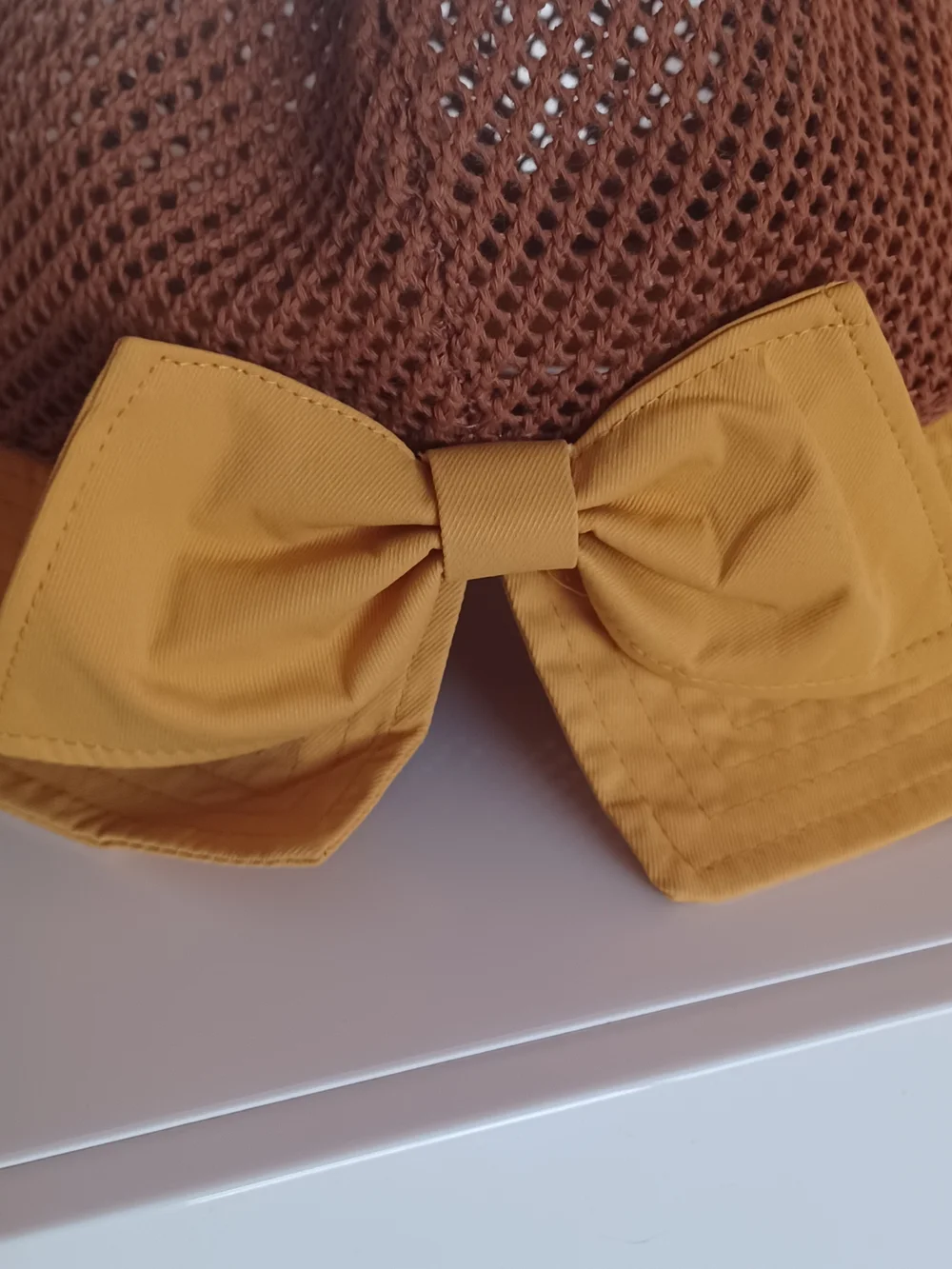 Yellow Bow Accent Sun Hat